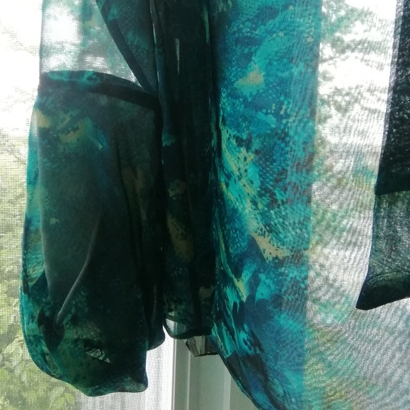 Anne Klein teal long sleeves blouse size XL - Picture 4 of 4